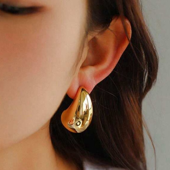 TEARDROP EARRINGS IN STAINLESS STEEL SETTING - Picture 5 of 6